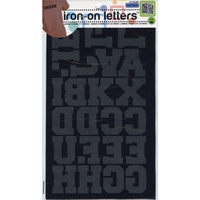 Iron-On Letter Transfers - Black Uppercase Athletic x 38mm