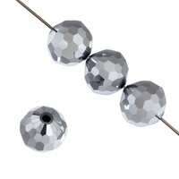 Dazzle-It Ori Crystal Round Rich Cut Beads - Metallic Silver x 10mm