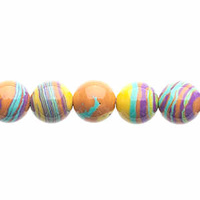 Global Chic Round Gemstone Beads - Abstract Purple Saffron x 8mm