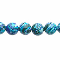 Global Chic Round Gemstone Beads - Abstract Turquoise Navy x 8mm