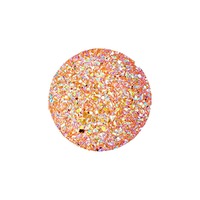 Sew-On Beads - Round Resin Sugar Stone Light Pink Ab - Pack Of 10