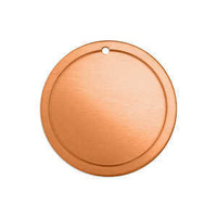 Metal Stamping Blank - 18ga Copper Border Circle Tag x 31mm - Factory Seconds