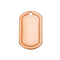 Metal Stamping Blank - 18ga Copper Border Dog Tag x 31x19mm Factory Seconds