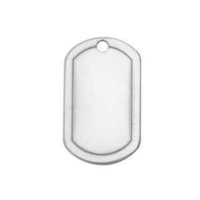 Metal Stamping Blank - 18ga Alkeme Border Dog Tag x 31x19mm - Factory Seconds