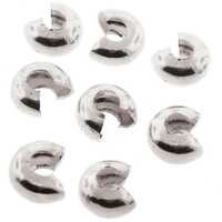 Crimp Cover Beads - Silver Plated 4mm x 20