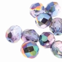 Czech Glass Round Firepolished Beads - Magic Blue 4mm x 40