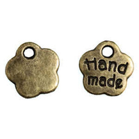 Metal Charm Pendant - Antique Bronze Hand Made x 8mm