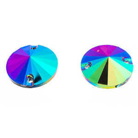 Sew-On Beads - Round Resin Galaxy Rivoli Stone Bermuda Blue