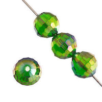 Dazzle-It Ori Crystal Round Rich Cut Beads - Emerald Ab x 10mm