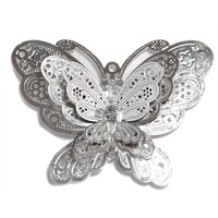 Elegant Butterfly Enhanced Filigree Craft Charm - 50mm