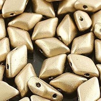Czech Glass Gemduo Beads - Bronze Pale Gold 8x5mm