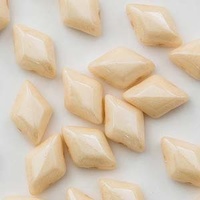 Czech Glass Gemduo Beads - Chalk Beige Luster 8x5mm