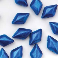 Czech Glass Gemduo Beads - Metalust Crown Blue 8x5mm