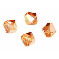 Swarovski Crystal Bicone Beads - Crystal Metallic Sunshine 6mm x 10