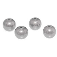 Round Glass Beads - Silver Satin 10mm x 10