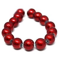 Glass Beads Round - Textured Red Bliss 8mm x 20