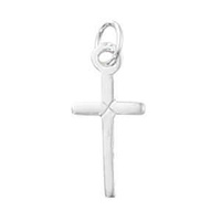 Pewter Charm with Jump Ring - Silver Plated - Cross x 13mm