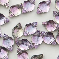 Czech Glass Gemduo Beads - Backlit Pink Mist 8x5mm