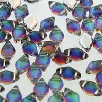 Czech Glass Gemduo Beads - Backlit Petroleum 8x5mm
