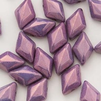 Czech Glass Gemduo Beads - Chalk Vega Purple 8x5mm