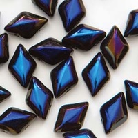 Czech Glass Gemduo Beads - Jet Azuro 8x5mm