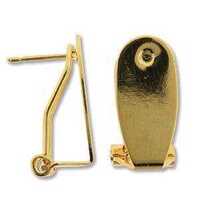 Earclip With Post - Gold Plated x 21mm - 1 Pair