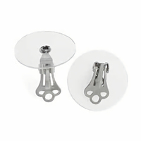 Clip-On Earrings With Plastic Disk - 25mm x 1 Pair