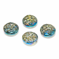 Glass Disc Beads - Marine Blue 13.5mm x 10