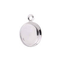 Bezel Pendant Setting With Ring - Sterling Silver Round 8mm