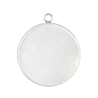 Bezel Pendant Setting With Ring - Sterling Silver Round 18mm