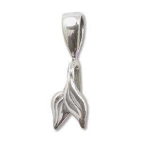 Pinch Bail - Sterling Silver Front Double Leaf x 20mm