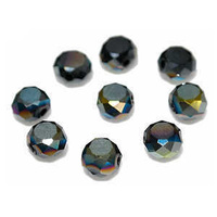 Glass Beads Faceted Coin - Bronze Iris 6mm x 20