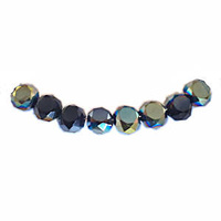 Glass Beads Faceted Coin - Iron Frost 6mm x 20