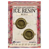 Ice Resin Milan Bezels - Small Circles x Antique Bronze x 2
