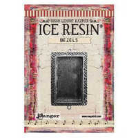 Ice Resin Milan Bezel - Medium Rectangle x Antique Silver x 1