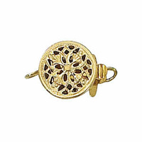 Filigree Clasp With Ring - Single Strand Round - Gold Filled x 9mm