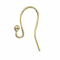 Gold Filled Earwires With Round Loop x 1 Pair