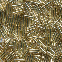 Miyuki Slender Bugle Beads - Silver Lined Gold
