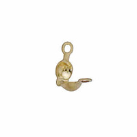 Clamshell Bead Tip - Gold Filled With Closed Rings