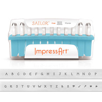Impressart Alphabet Letter Metal Punch Stamp Set - Sailor Upper Case x 4mm