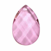 Crystal Drop Pear Shaped - Pink x 38mm *Seconds*