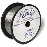 Acculon Tigertail Stainless Steel Jewelry Wire - 7 Strand .020 ~ 1000Ft Roll x Clear