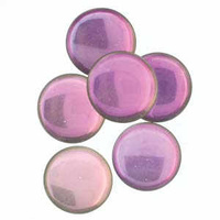 Czech Round Cabochon - Backlit Pink Mist x 18mm