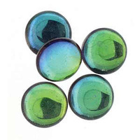 Czech Round Cabochon - Backlit Petroleum x 18mm