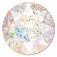 Swarovski Crystal Round Chaton Stone - 39SS Crystal White Patina Foiled x 6
