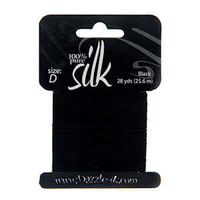 Silk Thread - Pure Silk Bead Thread - Size D Black