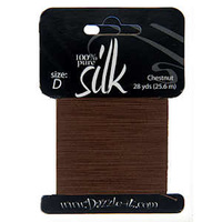 Silk Thread - Pure Silk Bead Thread - Size D Chestnut