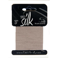 Silk Thread - Pure Silk Bead Thread - Size D Grey