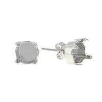 Stud Earring Bases - Rhodium x 1 Pair
