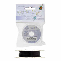Dazzle-It Silk Stretch Bead Cord - Black 0.68mm x 10 Metre Roll